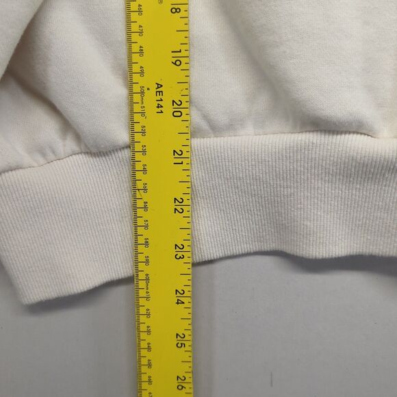 Women's DC Comics Superman American Flag Cropped Fleece Sweatshirt Ivory XL - Picture 6 of 9